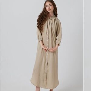 Bytess collection Beige Button-Down Maxi Dress